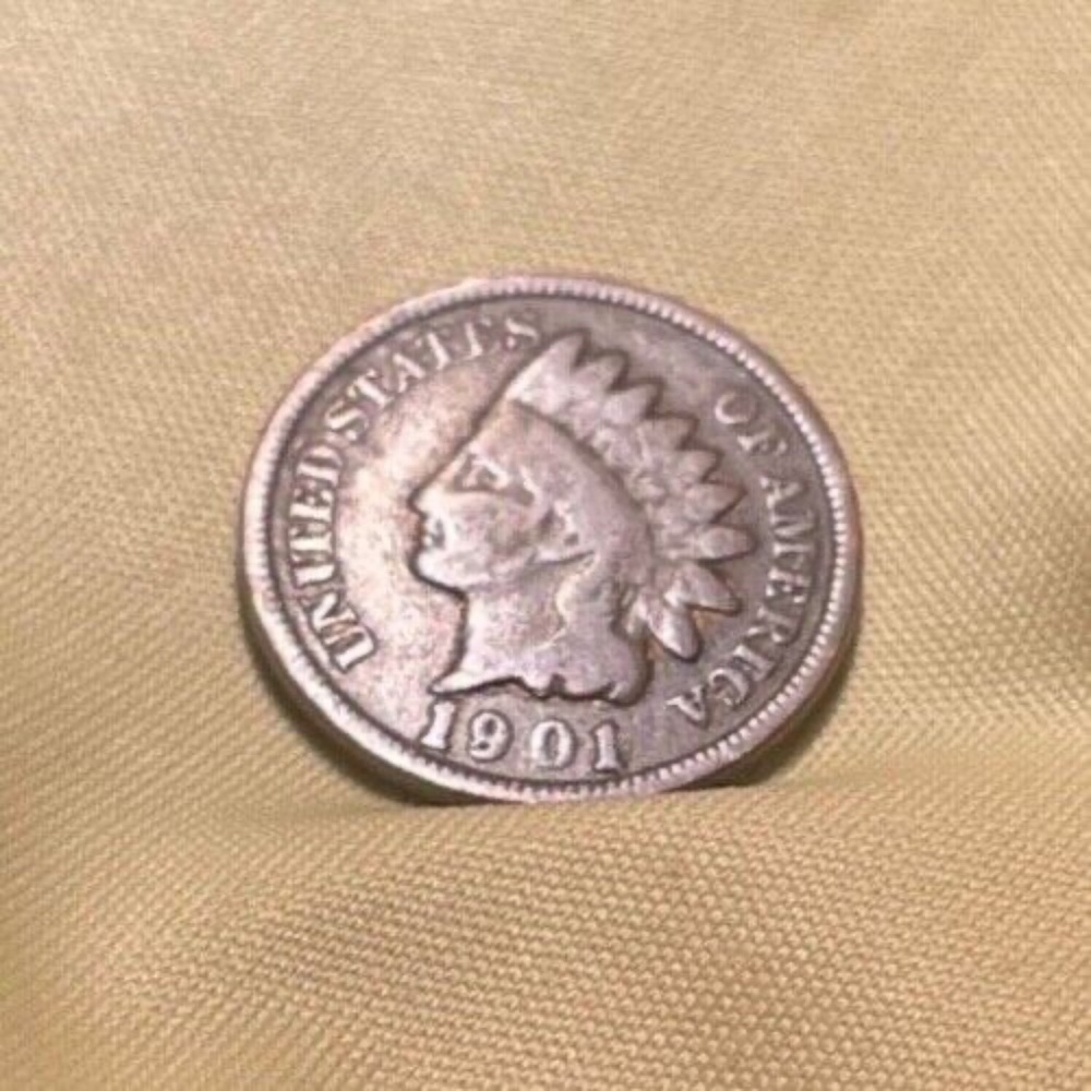 1901 Rare Old Antique Indian Head Penny Liberty Cent US Collection Coin - Picture 3 of 7
